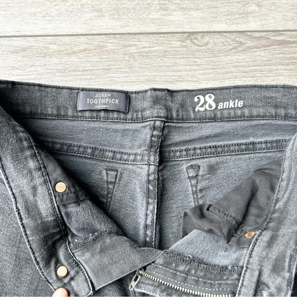 J. Crew 9”Mid Rise Toothpick Charcoal Wash Jeans - Picture 11 of 15